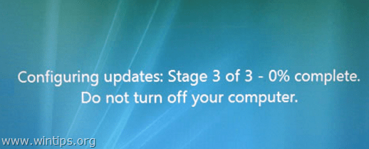 windows update loop restart di Mengonfigurasi pembaruan: Tahap 3 dari 3 - 0% selesai