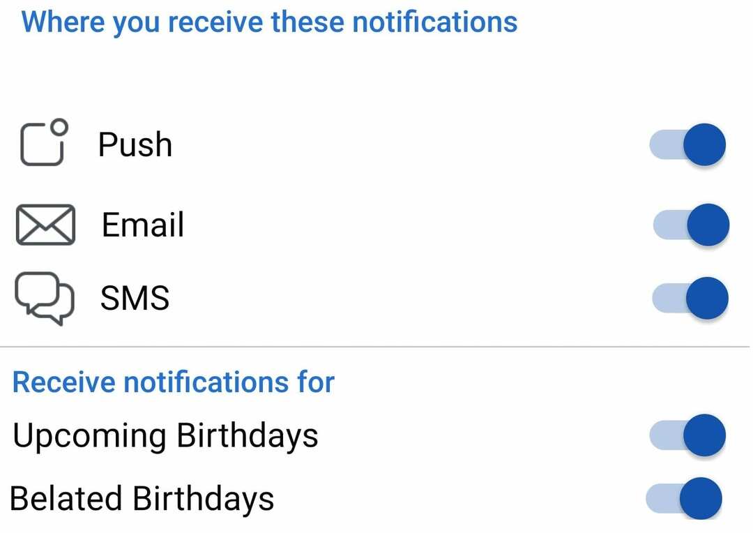 activer ou désactiver les notifications d'anniversaire facebook