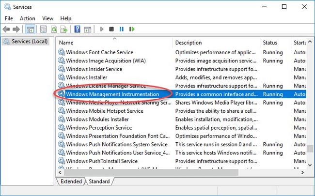 Windows ManagementInstrumentationサービス