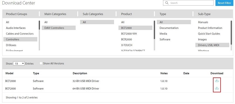 Behringer-stuurprogramma's downloaden