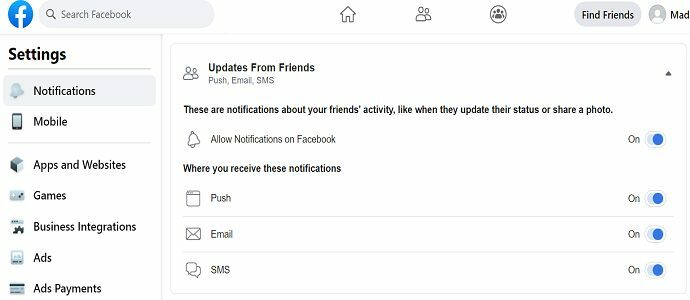 फेसबुक-सूचनाएं-अपडेट-मित्रों से