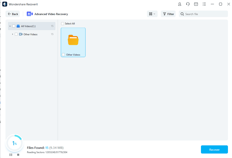 Wondershare Recoverit - वीडियो पुनर्प्राप्त