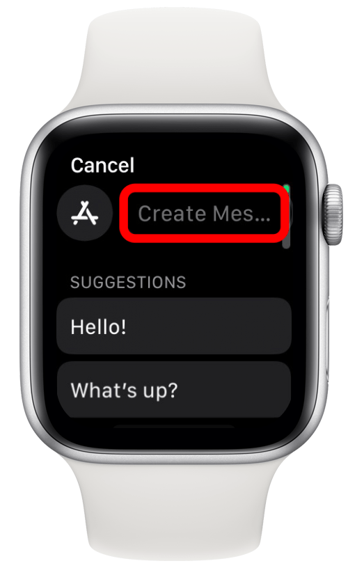 Klepnite na Vytvoriť správu – klávesnica Apple Watch na iPhone