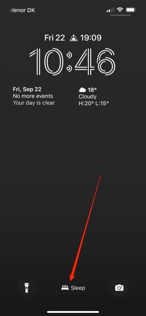 Wählen Sie auf Ihrem iPhone-Bildschirm den Schlafmodus