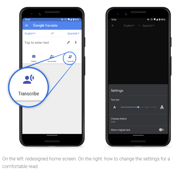 Google Kääntäjä käynnistää Transcribe-ominaisuuden