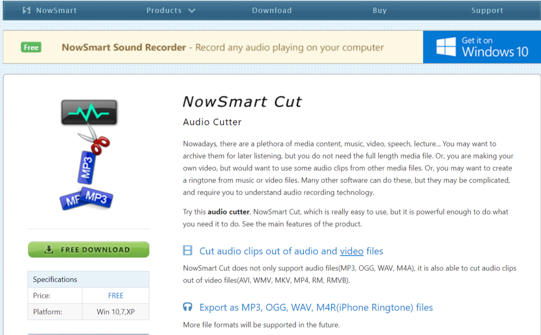 NowSmart Cut audio griezējs