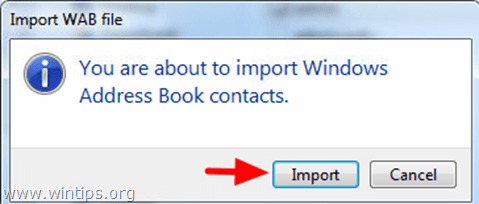 Windows მისამართების წიგნის კონტაქტების იმპორტი