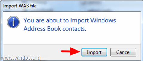 impor kontak Buku Alamat Windows