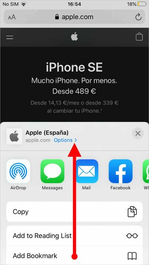 Partajați meniul în Safari pe iOS 13