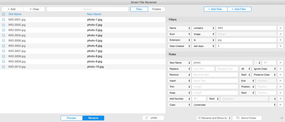 Renommage de fichier intelligent