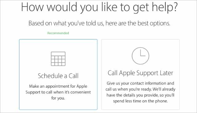 Belopties voor Apple Support