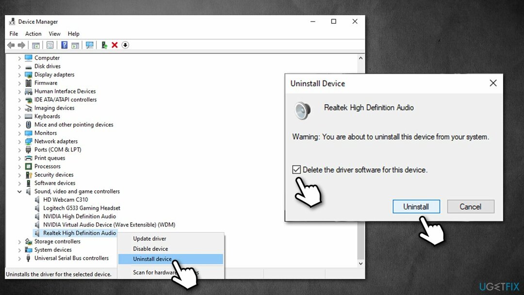 Disinstallare i driver audio Realtek