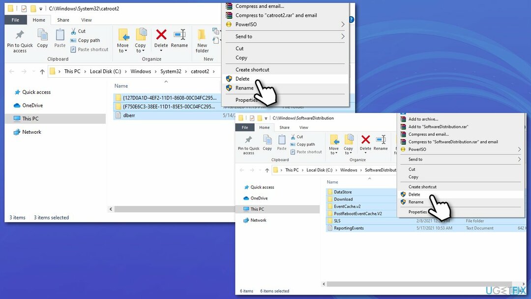 წაშალეთ SoftwareDistribution და Catroot2 საქაღალდეები