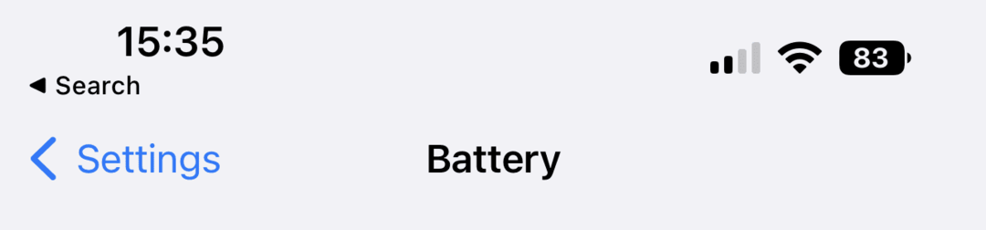 Visa batteriprocent på iPhone aktiverad - ios 16