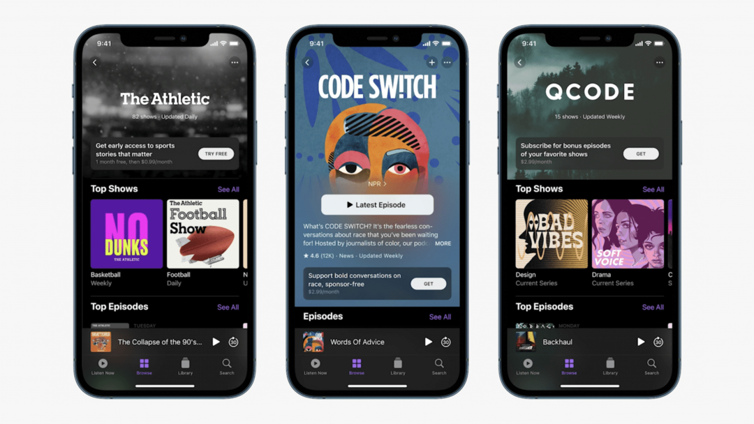 Suscripciones a podcasts de Apple