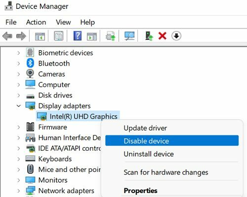 disable-graphics-driver-windows-11