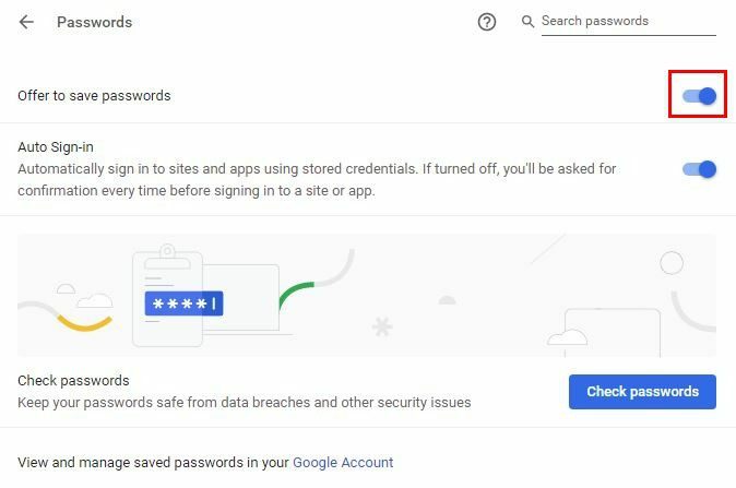 Gestione delle password di Chrome