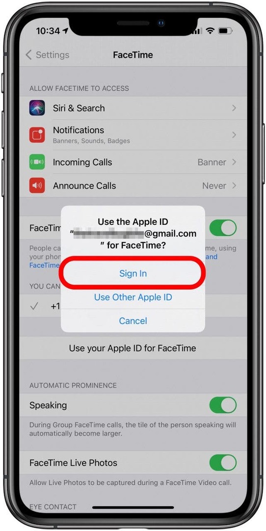 Logige oma Apple ID-ga sisse FaceTime'i
