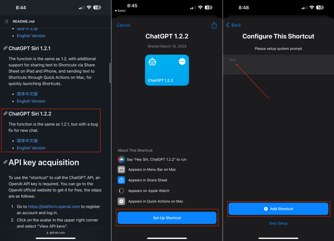 कैसे iPhone और iPad पर ChatGPT का उपयोग करें - शॉर्टकट सेट करें