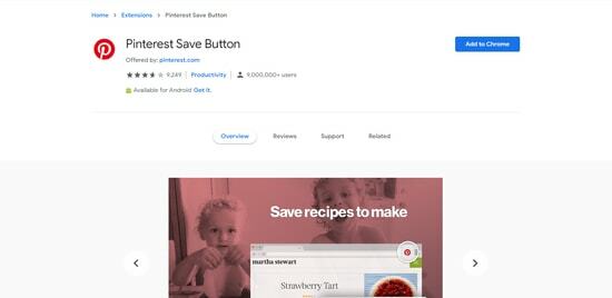 Extension Chrome de Pinterest