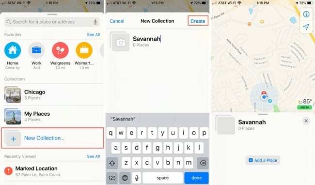 ახალი ფუნქციები Apple Maps - დაამატეთ კოლექცია