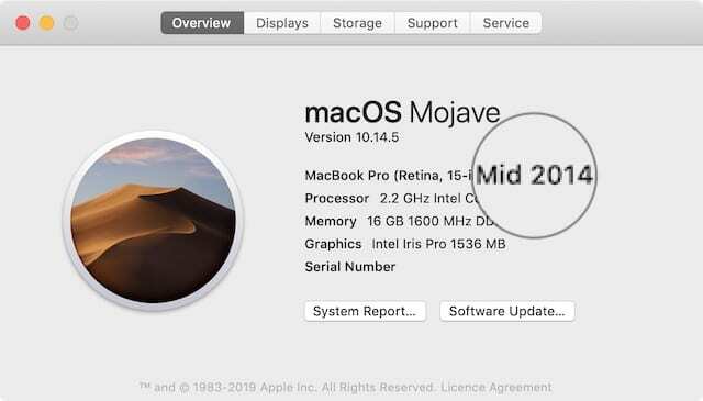 Über dieses Mac-Release-Jahr