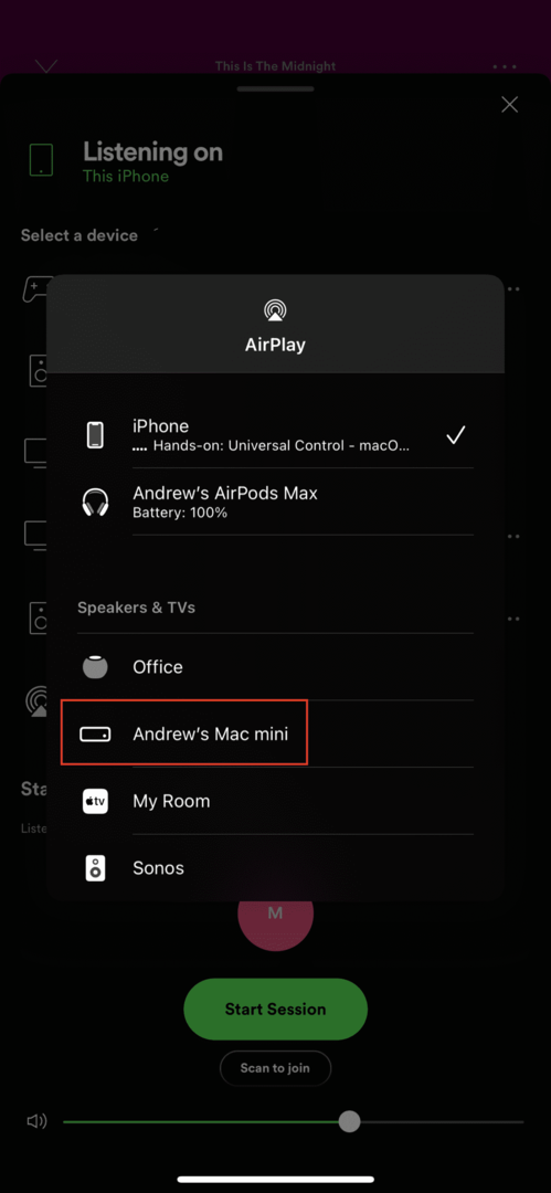 Hur man AirPlay från iPhone till Mac med Spotify 2