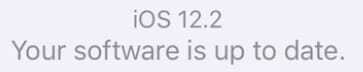 Il tuo software iOS è aggiornato messaggio.
