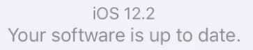Votre logiciel iOS est à jour message.
