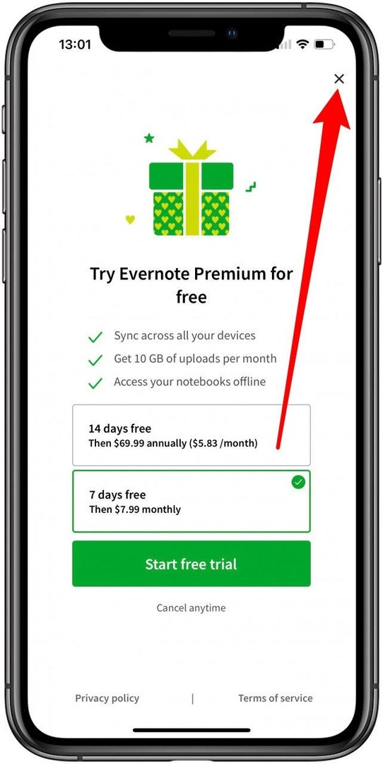 Evernote kommer att uppmana dig att betala för premium men har en gratisversion.