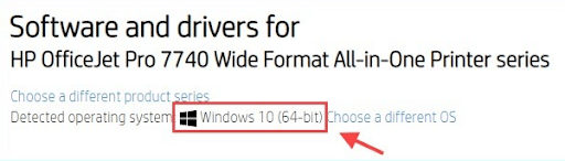 एचपी आधिकारिक वेबसाइट में विंडोज़ ऑपरेटिंग सिस्टम चुनें