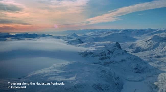 Gröönimaa Apple TV õhust ekraanisäästja