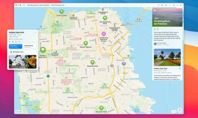 Aplikacija Apple Maps u macOS-u Big Sur