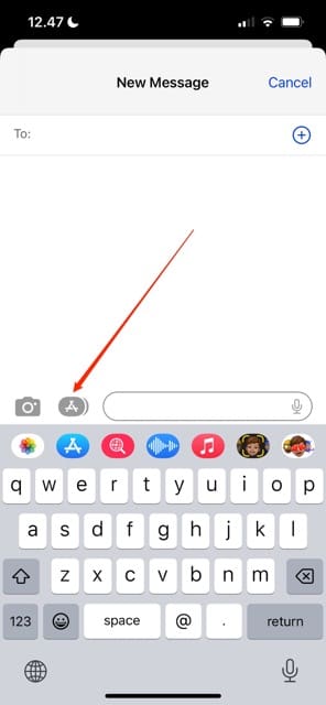 ภาพหน้าจอแสดงวิธีลบไอคอนเหนือ iMessage