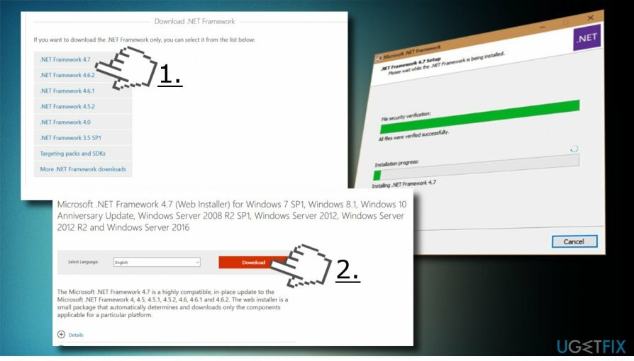 قم بتثبيت .Net Framework