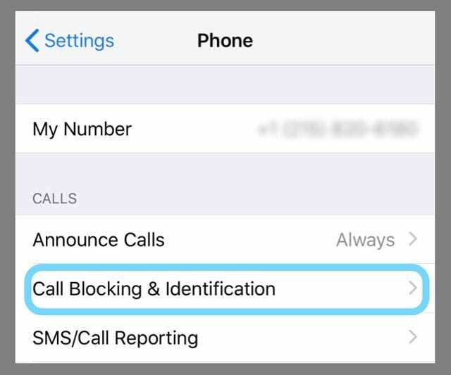 Blokering af opkald på iPhone