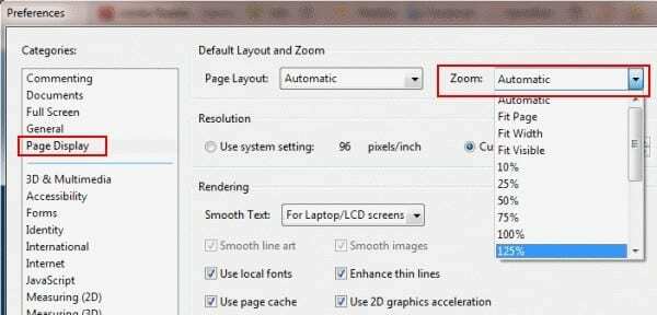 Adobe Reader cambiar el zoom