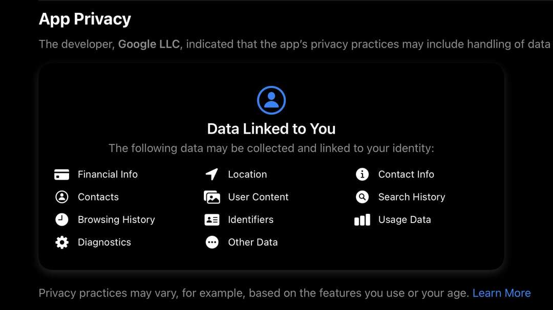 Google App-Datenschutzlabel
