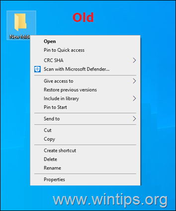 Menú contextual del botón derecho del ratón de Windows