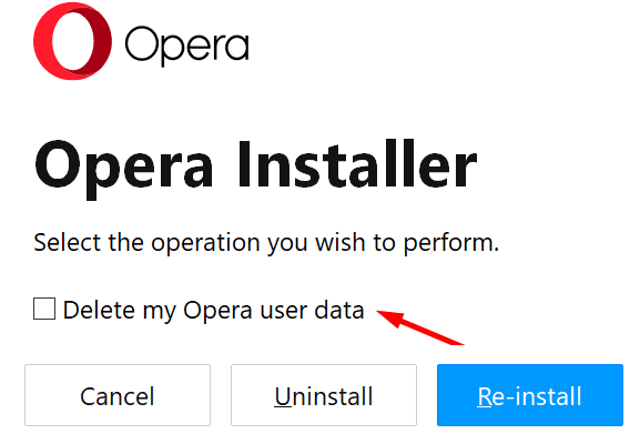 hapus data pengguna opera saya