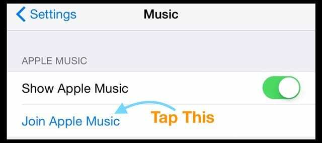 Tilmeld dig Apple Music Setting