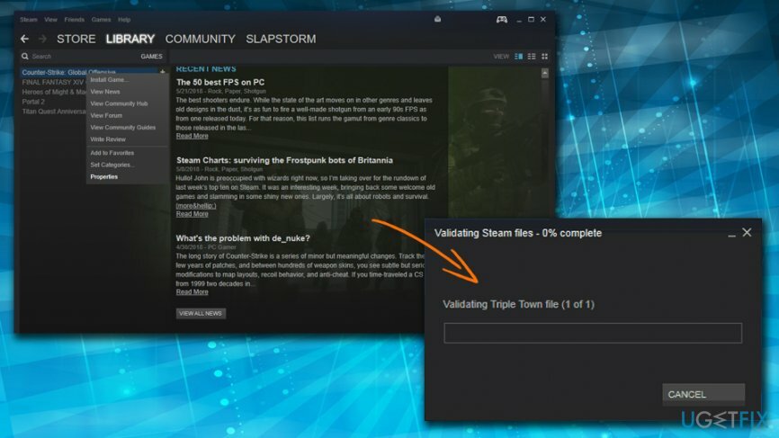 Проверете Steam файловете