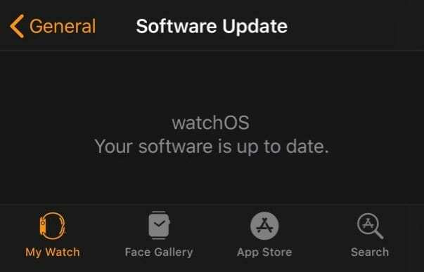 watchOS 소프트웨어가 최신 상태입니다