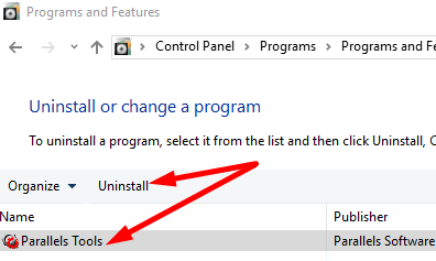 desinstalar-paralelos-ferramentas-painel de controle