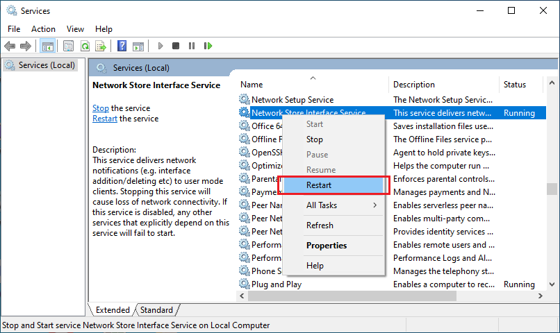 Herstart Network Store Interface Service