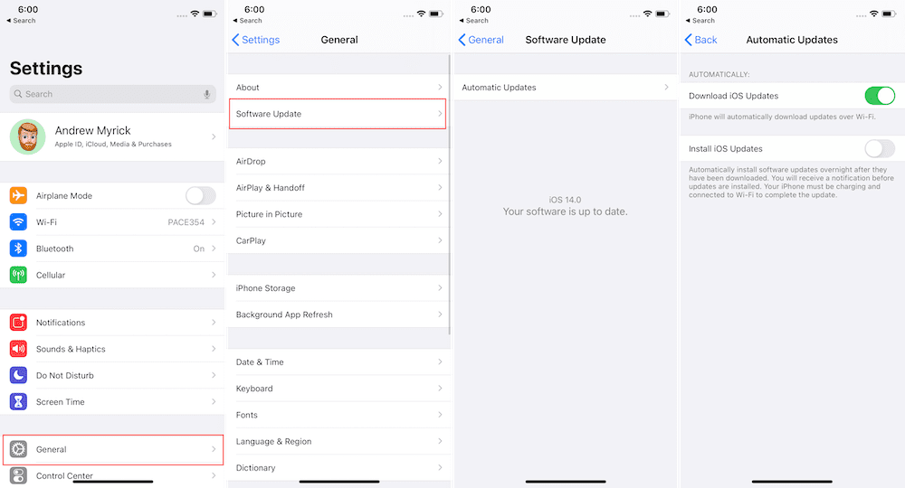 iOS 13.6 Atualizações automáticas