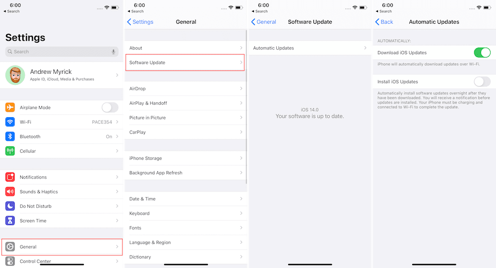 Samodejne posodobitve iOS 13.6