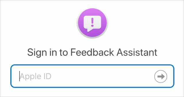 Log ind på webstedet Feedback Assistant