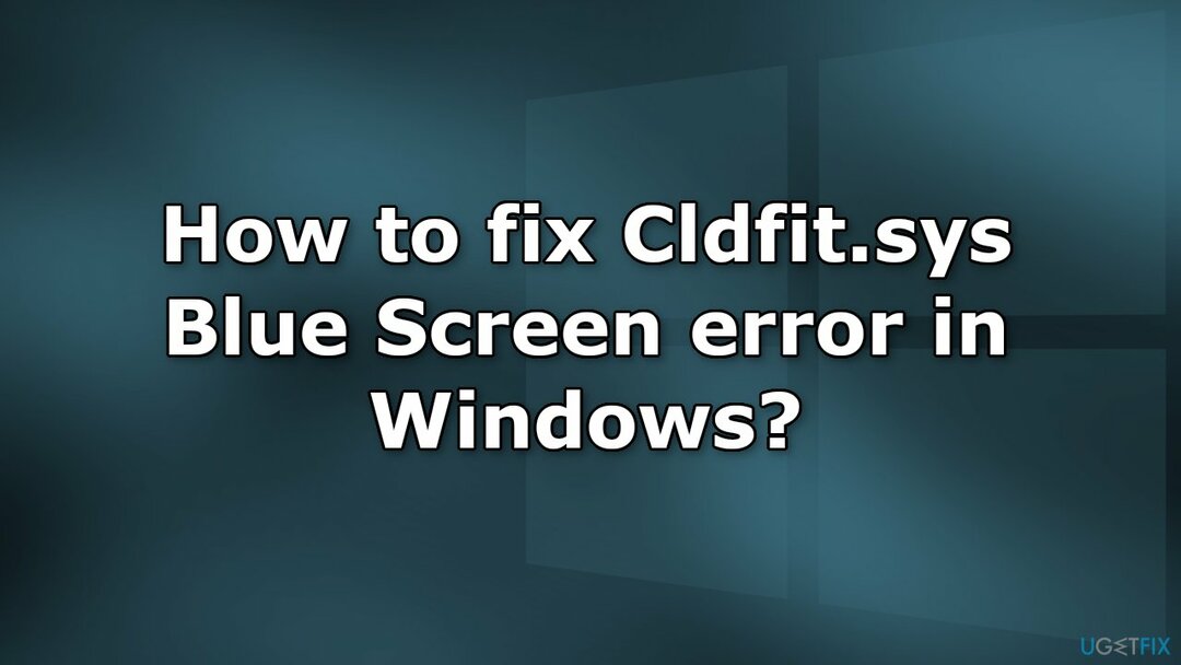 Windows에서 Cldfit.sys 블루 스크린 오류를 수정하는 방법