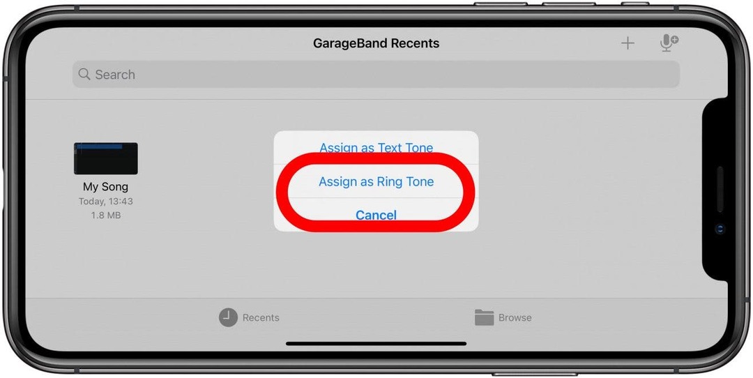 रिंग टोन के रूप में असाइन करें टैप करें।